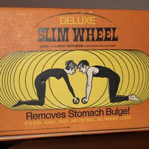 Vintage 1968 Slim Wheel Ab Roller 1970's Exercise Movie Set Prop MCM Mid Century